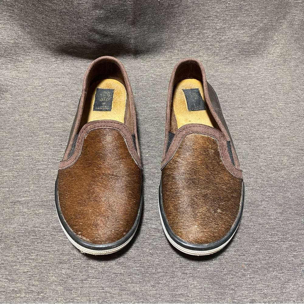 Genuine Italian Leather slip-on sneaker with calf hair exterior 🇮🇹
